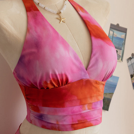 Damen Badeanzug-Set mit asymmetrischem Volant und trendigem Oberteil R&B