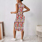 Damen Figürliches Maxikleid mit auffälligem Farbdesign R&B
