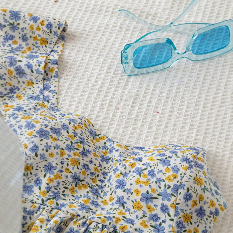 Damen Blumenbluse mit Rüschendetails und fließendem Schnitt R&B