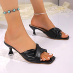 Damen Mules mit verknotetem Riemendesign und elegantem Absatz R&B