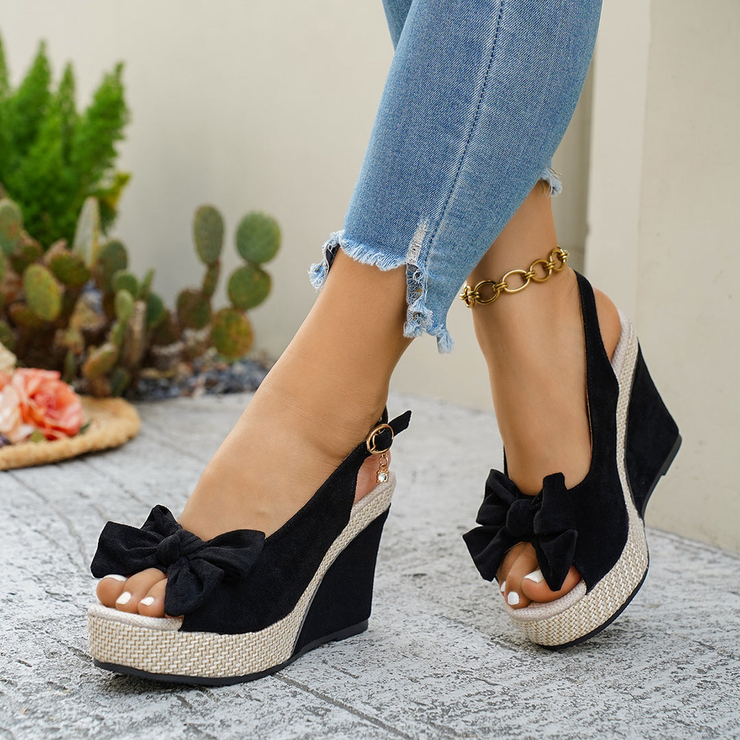 Damen Wedge-Pumps mit Schleifen Detail R&B