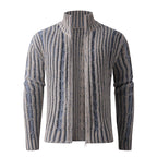 Herren modische Strickjacke mit hochabschließendem Reißverschluss und einzigartigem Muster R&B