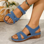 Damen Komfortable Wedge-Sandalen mit verstellbaren Riemen R&B