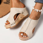 Damen Wedge-Sandaletten aus Kork mit stilvollen Einsätzen R&B