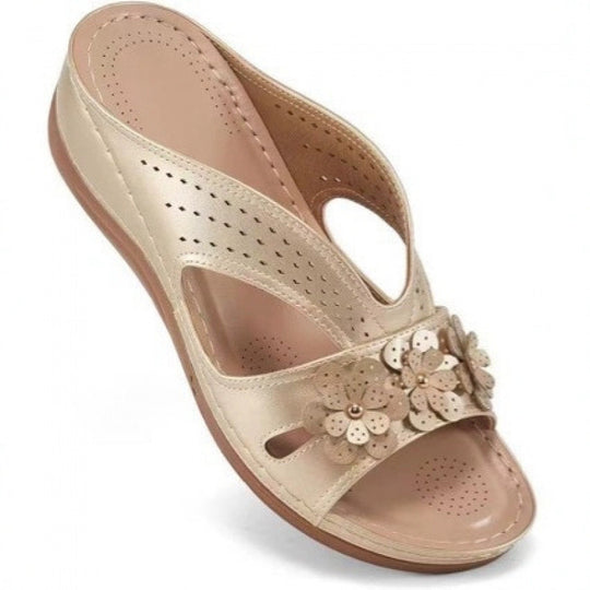 Damen Elegante und komfortable Badesandalen mit floralem Design R&B