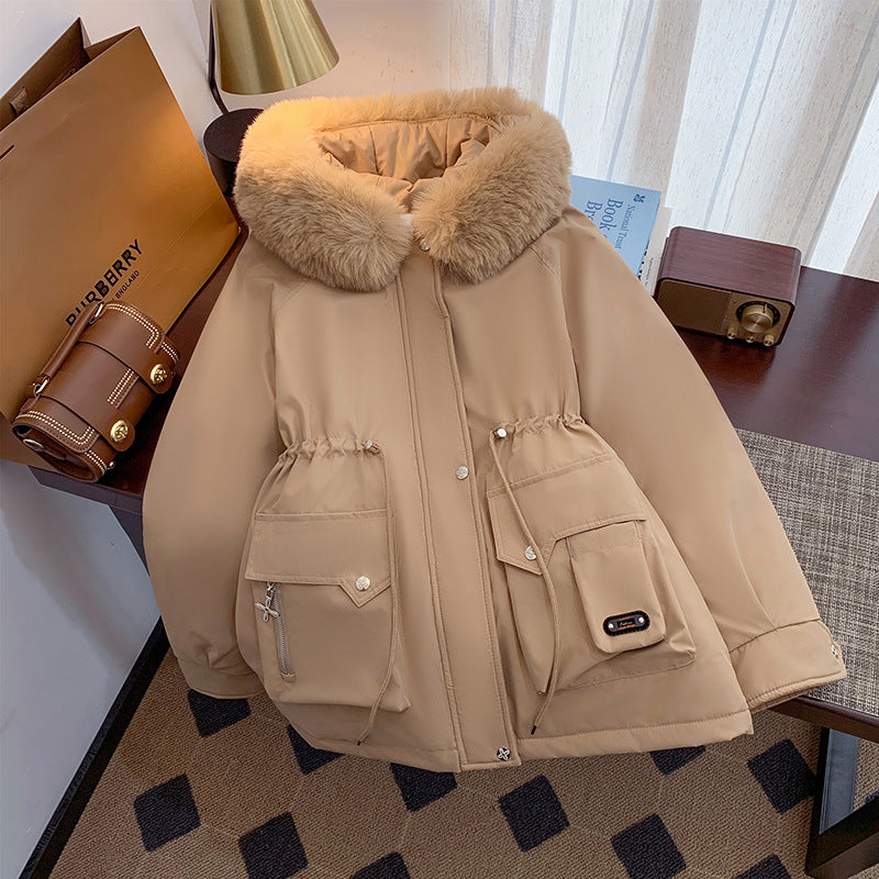 Damen Winterjacke mit abnehmbarem Kunstpelzkragen und praktischen Taschen R&B