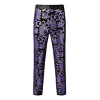 Herren elegante Pailletten-Hosen mit floralem Muster R&B