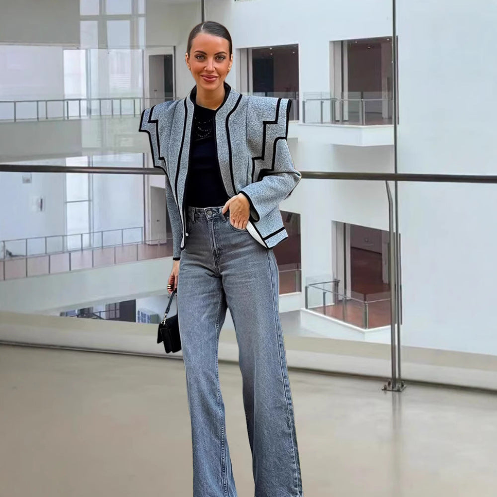 Damen Strukturierte Jacke mit sculpturalen Ärmeln R&B