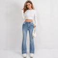 Damen Schlagjeans mit hohem Bund und figurformendem Design R&B