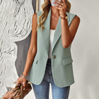 Damen ärmelloses Blazer-Oberteil mit taillierter Silhouette R&B