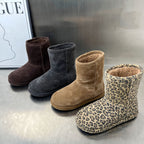 Damen Kuschelboots mit weichem Innenfutter und trendiger Leopardenmusterung R&B