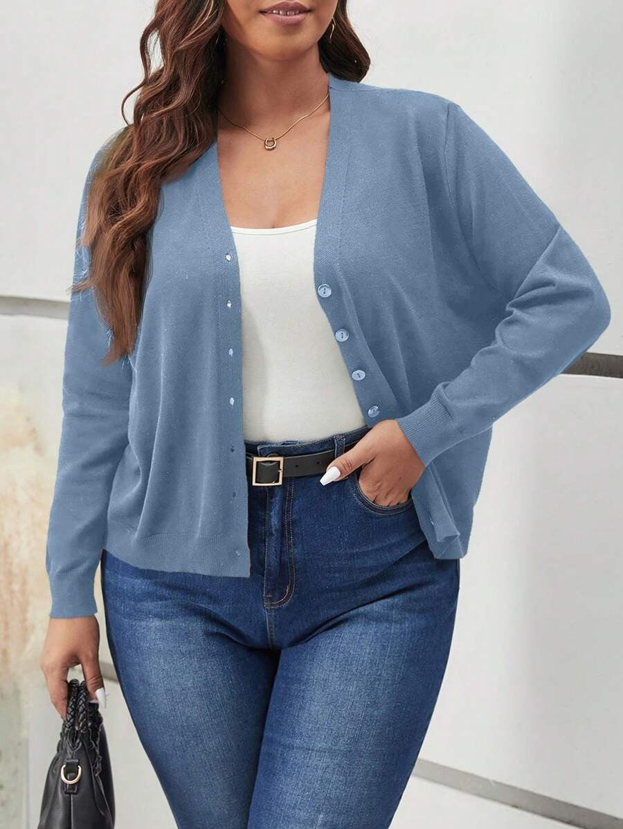 Damen Strickjacke mit hochwertigen Knopfdetails und bequemer Passform R&B