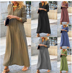 Damen Luftiges Maxikleid mit eleganter Knopfdetail R&B