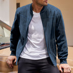 Herren lässige Bomberjacke mit elastischen Bündchen und praktischen Taschen R&B