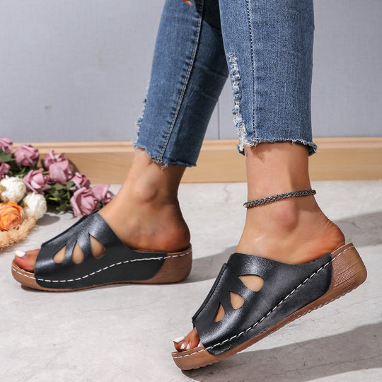 Damen komfortable Pantoletten mit luftigem Design R&B