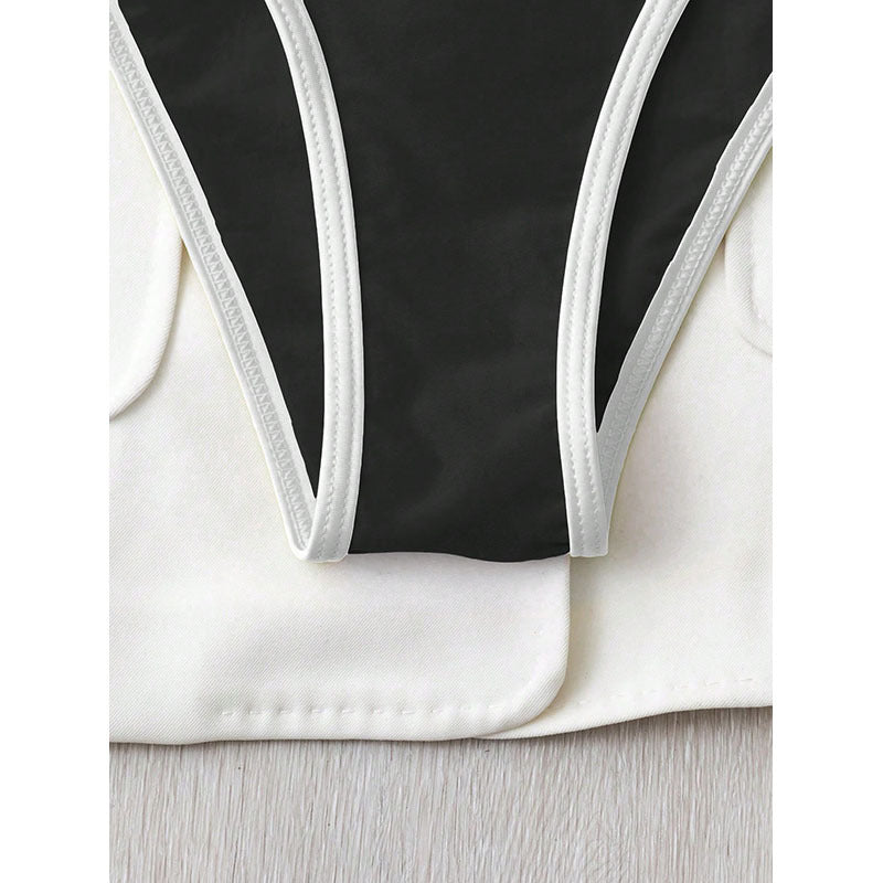 Damen Bikini-Set mit sportlichem Oberteil und hohem Beinausschnitt R&B