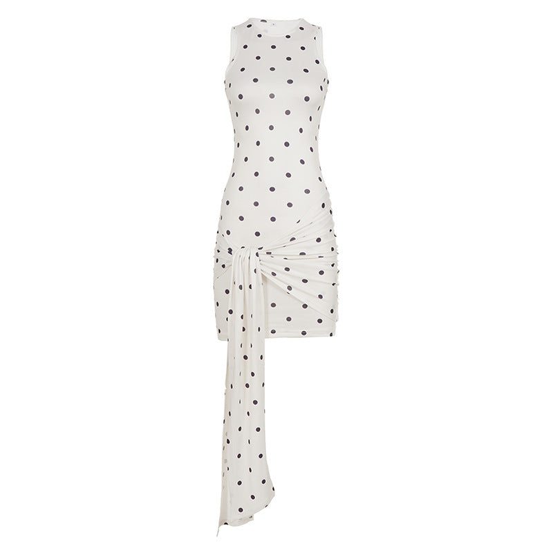 Damen Wickelkleid mit eleganter Raffung und verspieltem Punktedesign R&B