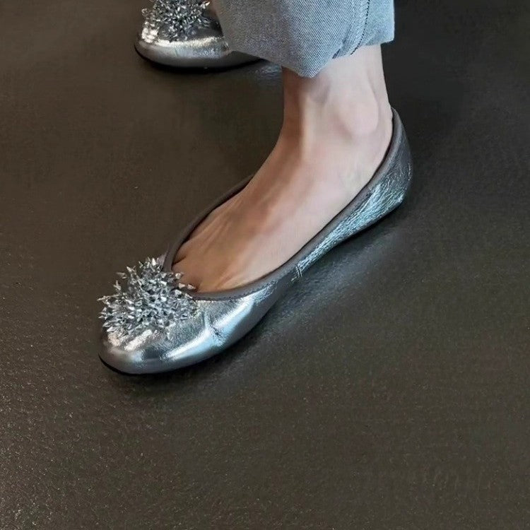 Damen Ballerina mit luxuriösem Blütenakzent