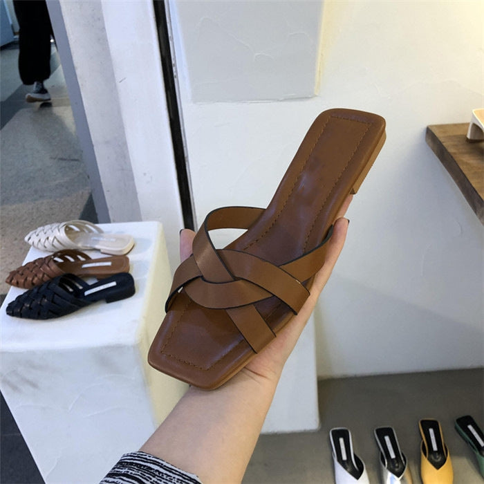 Damen Komfortable Badesandalen mit geflochtenem Riemendesign R&B