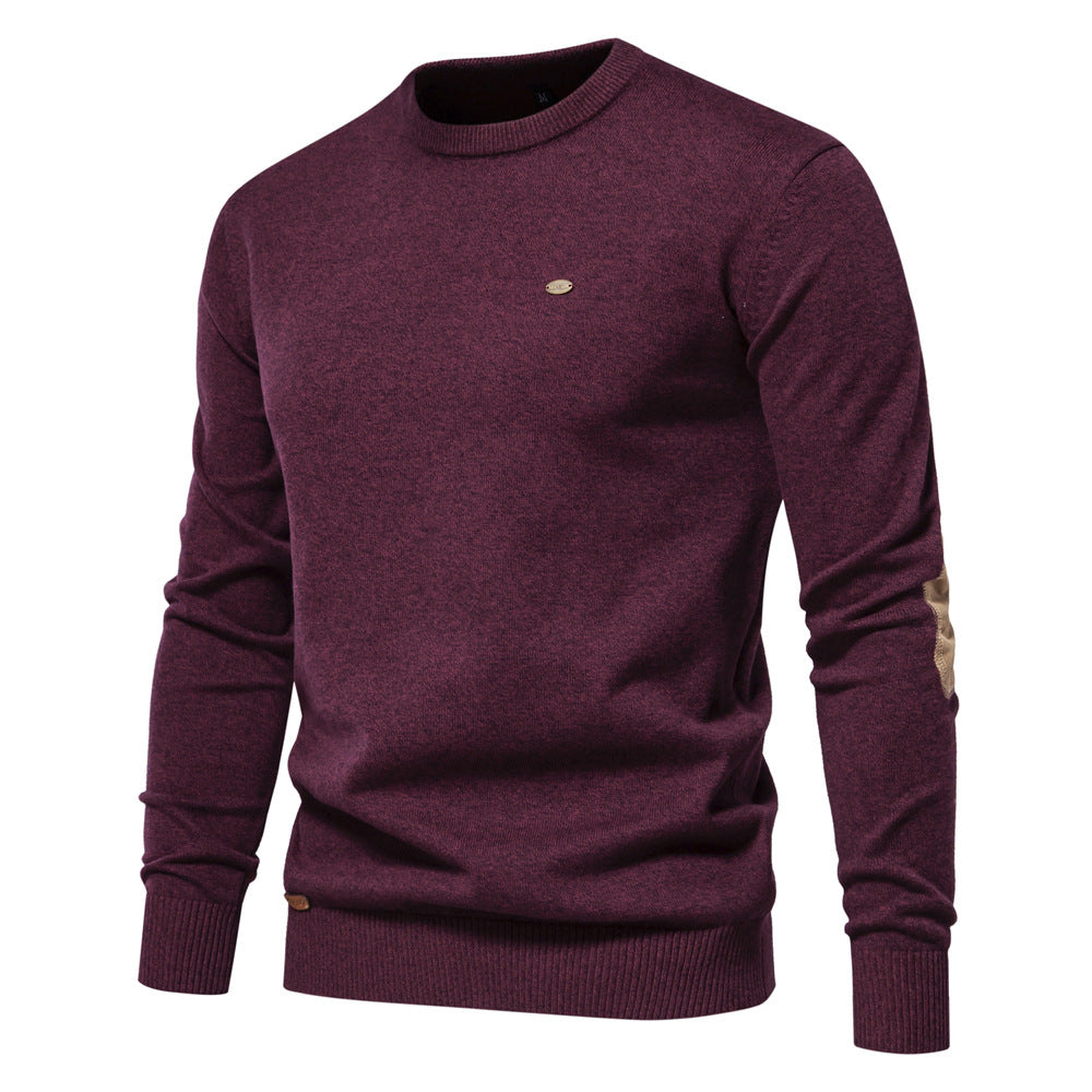 Herren Rundhals Pullover aus weichem Strickstoff R&B