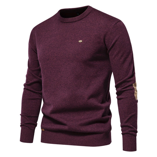 Herren Rundhals Pullover aus weichem Strickstoff R&B
