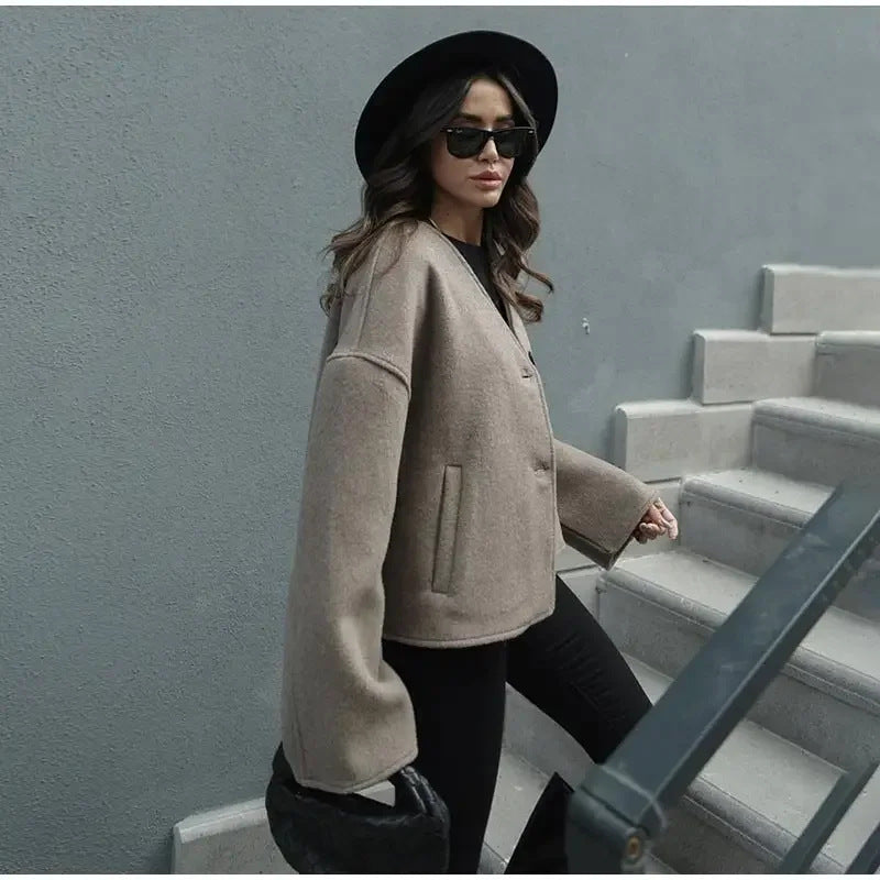Damen Oversized Wolle-Blazer R&B