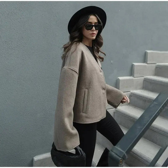 Damen Oversized Wolle-Blazer R&B
