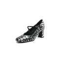 Damen Mary Jane Pumps mit elegantem Tiermuster und bequemem Blockabsatz