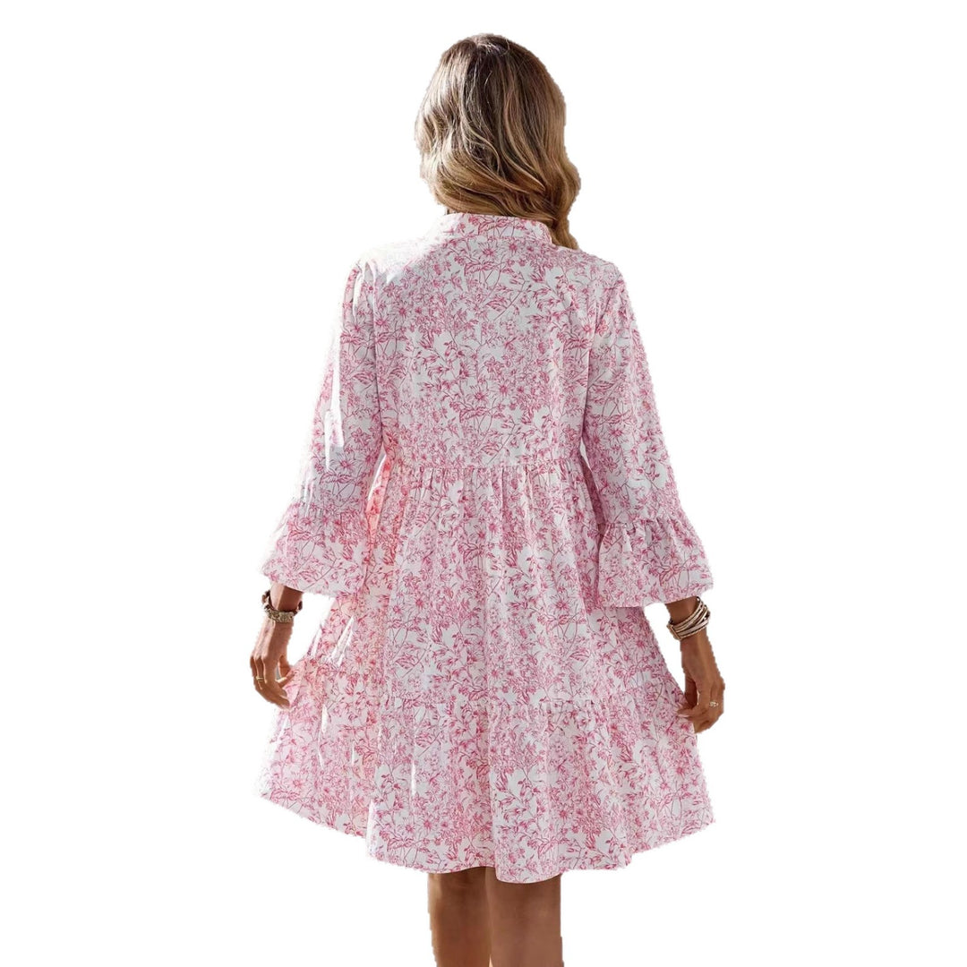 Damen Freizeitkleid mit floralem Design und Rüschen R&B