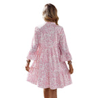 Damen Freizeitkleid mit floralem Design und Rüschen R&B