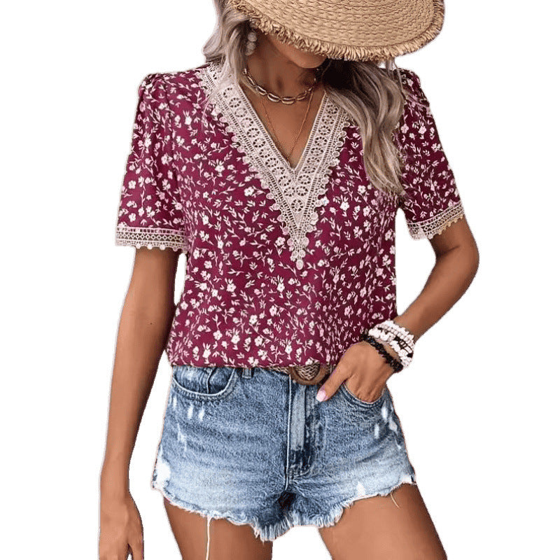 Damen Floral Bestickte Freizeitbluse R&B