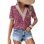 Damen Floral Bestickte Freizeitbluse
