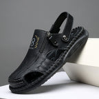 Herren orthopädische Leder-Sandalen mit verstellbarem Riemensystem R&B