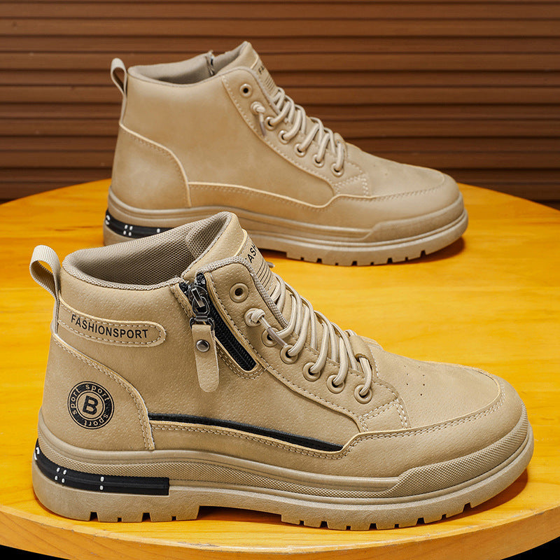 Damen Hohe Schnürstiefel mit praktischer Reißverschlussöffnung und robuster Profilsohle