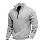 Herren sportlicher Pullover mit halbem Reißverschluss und modischem Stehkragen R&B