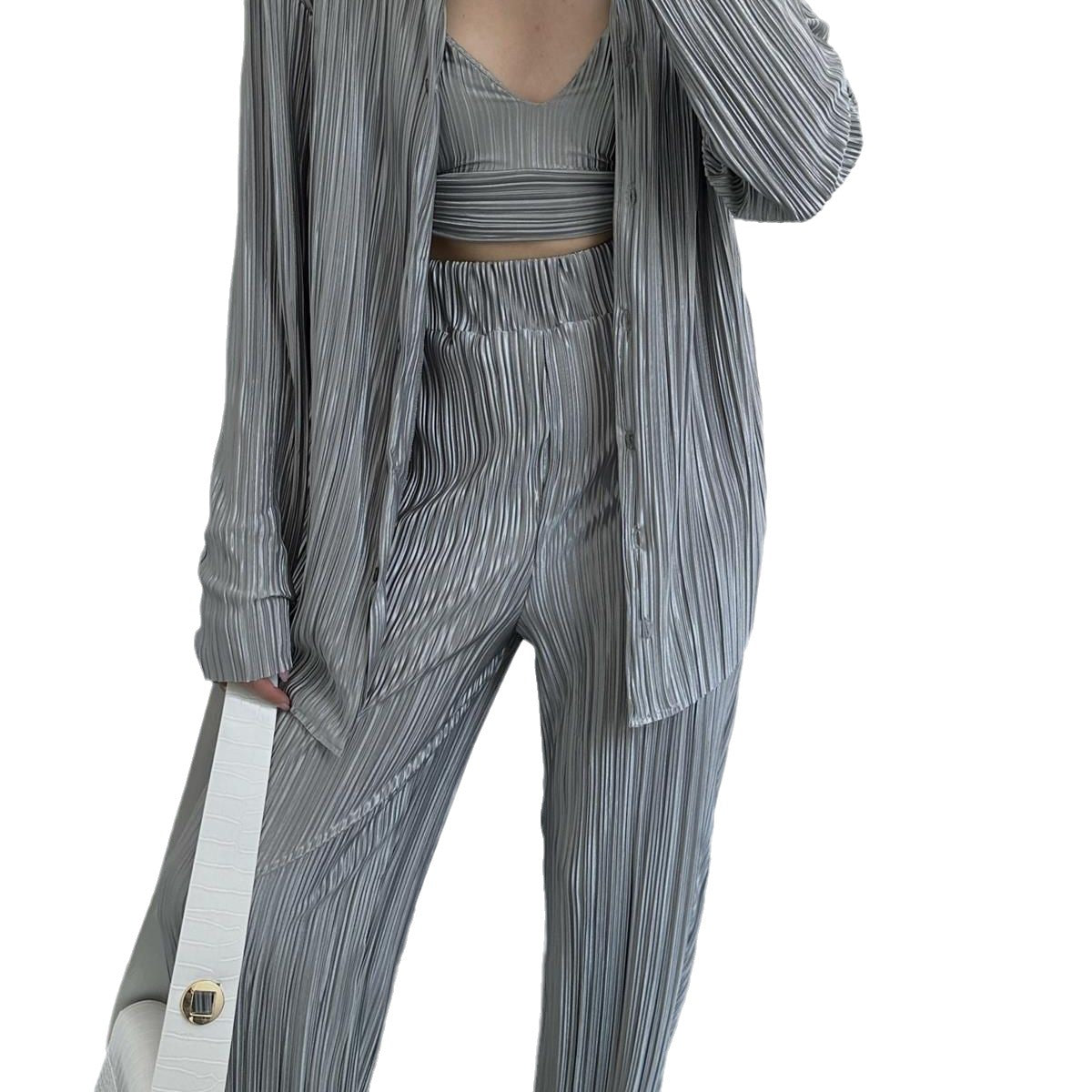 Damen elegantes Loungewear Set mit schicker Streifenoptik und weitem Schnitt R&B