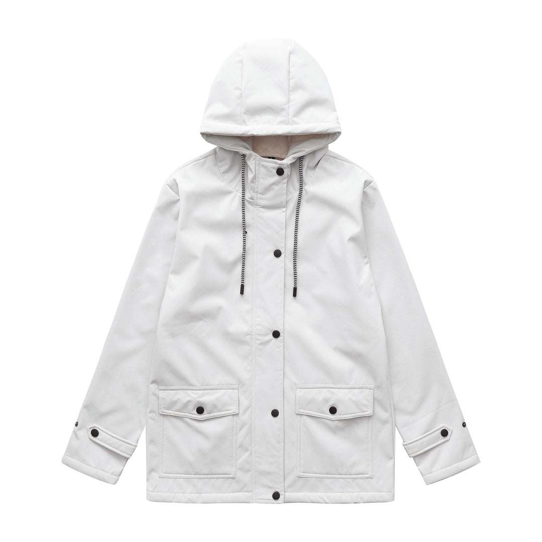 Damen wasserabweisende Outdoorjacke mit verstellbarem Kapuzenkragen R&B