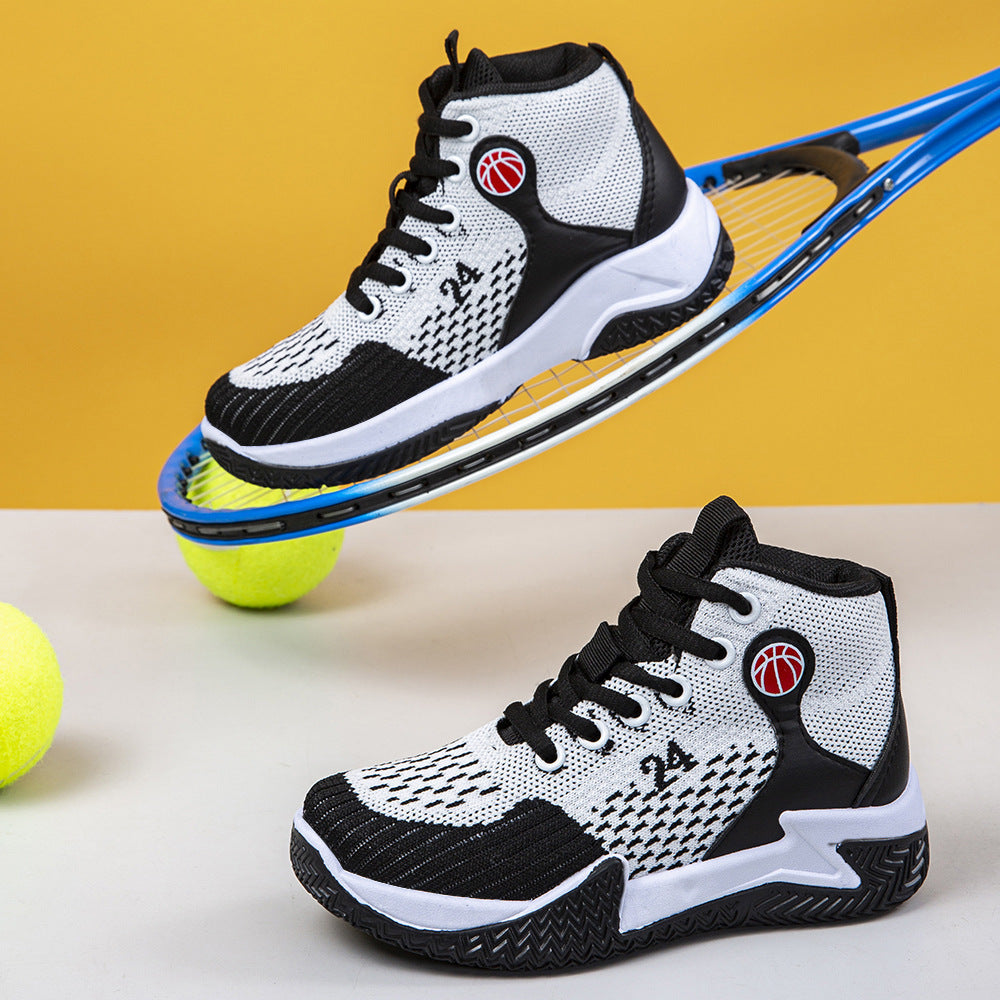 Damen Hochschnürbare Basketball-Sneaker mit atmungsaktiver Obermaterialstruktur R&B