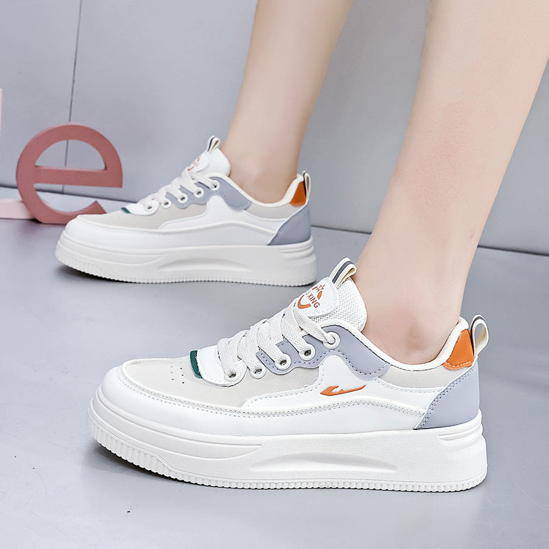 Damen modische Sneakers mit dickem Plateau und atmungsaktiver Obermaterialstruktur R&B