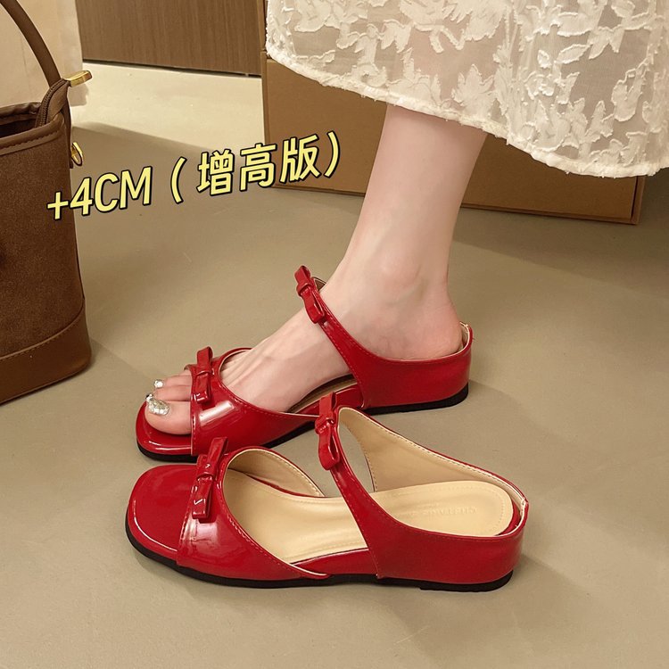 Damen elegante Slingback-Sandalen mit zierlichem Schleifenakzent R&B
