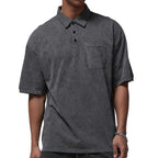 Herren Poloshirt mit strukturiertem Design und praktischer Brusttasche