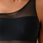 Damen Sportlicher Einteiler mit transparenten Einsätzen R&B