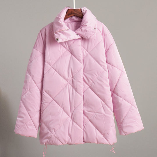 Damen gepolsterte Steppjacke mit hohem Kragen und praktischen Taschen R&B