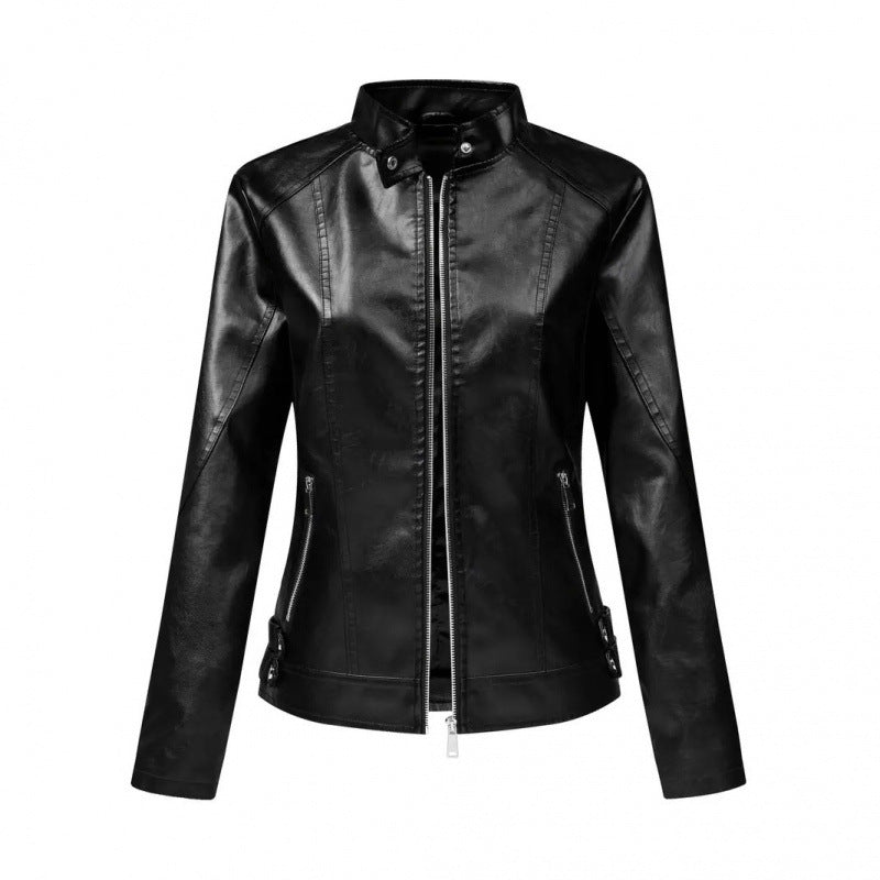 Damen Lederjacke mit asymmetrischem Reißverschluss