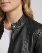 Damen Lederjacke mit asymmetrischem Reißverschluss