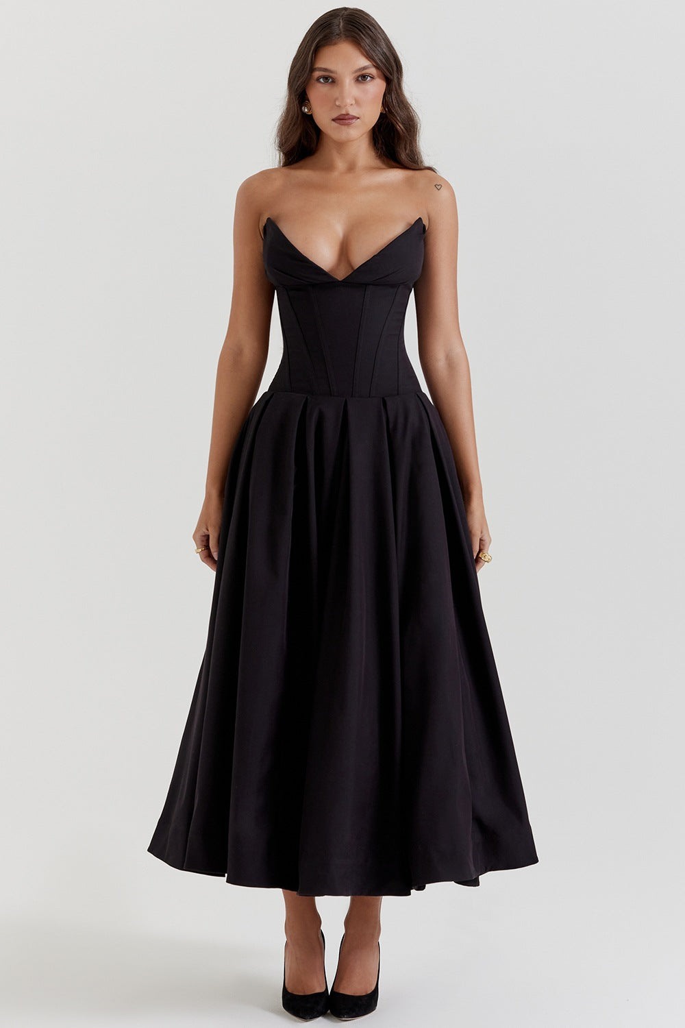 Damen Abendkleid mit taillierter Silhouette und A-linien Schnitt R&B