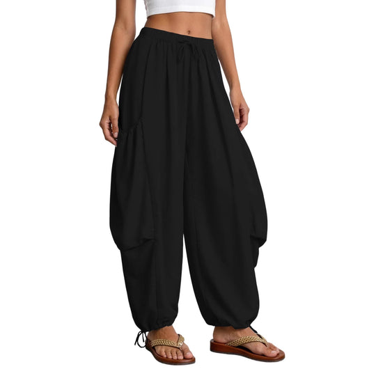 Damen Bequeme Freizeithose mit übergroßen Taschen und elastischem Bund R&B