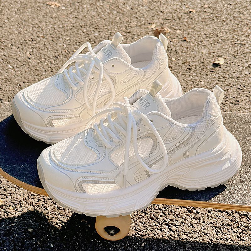 Damen Chunky Sneakers mit atmungsaktiver Mesh-Oberfläche und gepolsterter Sohle R&B