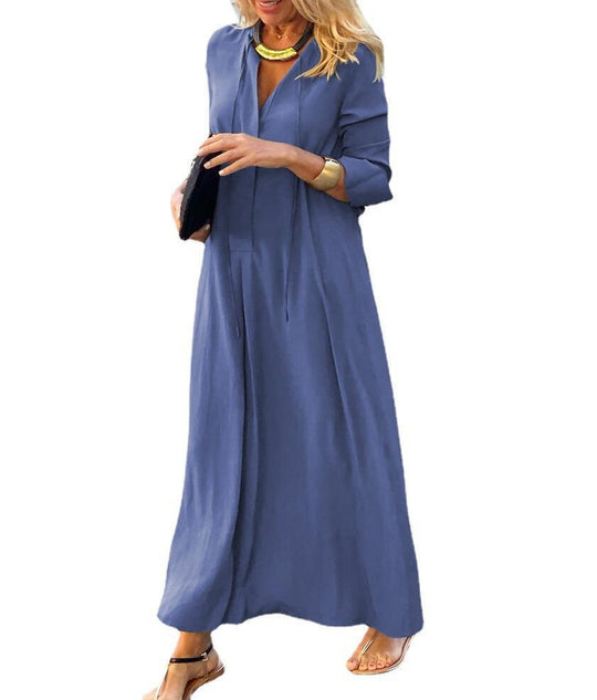 Damen Maxikleid mit elegantem Schnitt und praktischen Details R&B