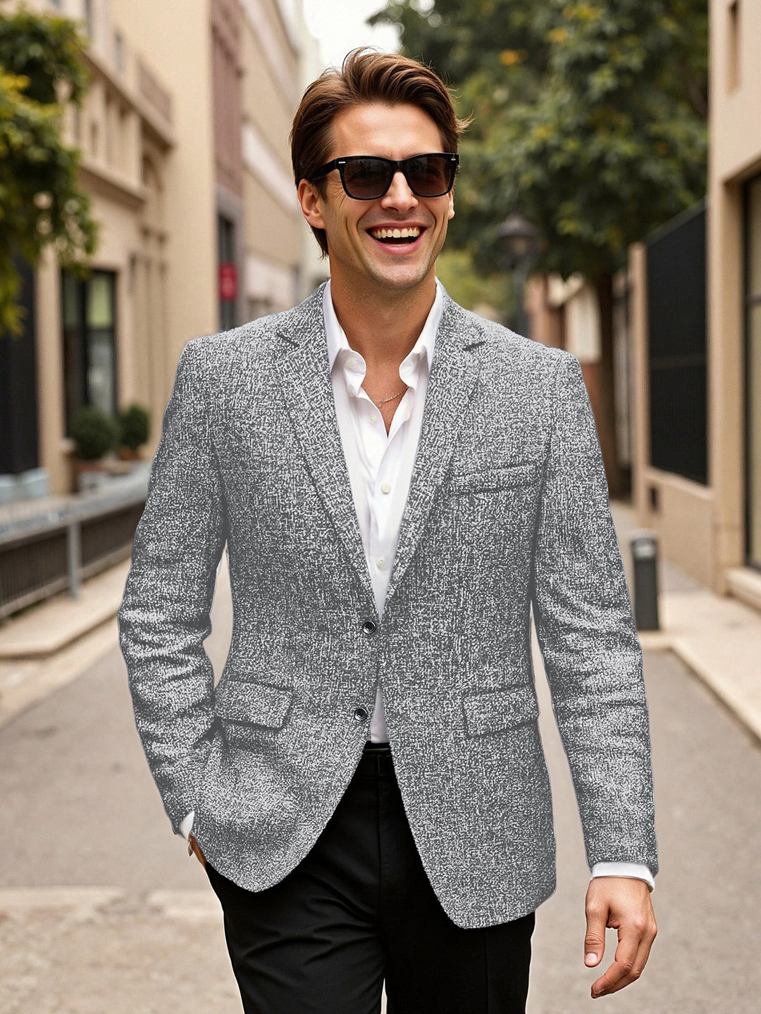 Herren eleganter Blazer aus Wolle R&B